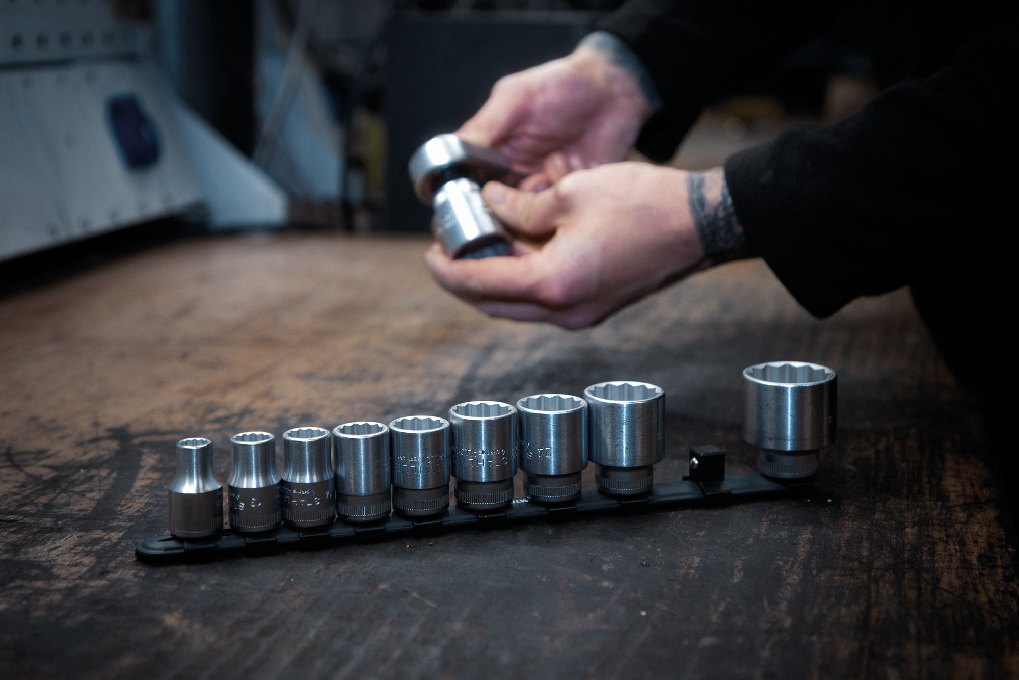 3344b09b-8958-4773-9fa9-14bbf6f7eadb 1/4 " Drive shallow socket set on clip rail - Image 2