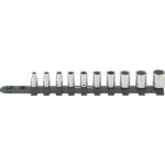 1/4 " Drive shallow socket set on clip rail
