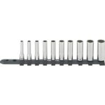 1/4" Drive deep socket set on clip rail